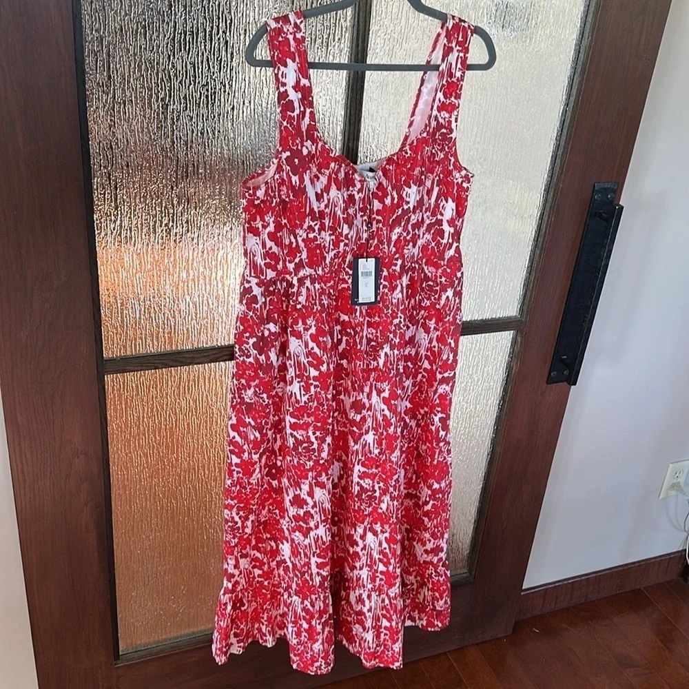 Aureta Square-Neck Corset A-Line Dress | Anthropologie size Large NWT